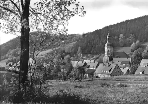 AK, Geising Erzgeb., Teilansicht mit Kirche, 1973