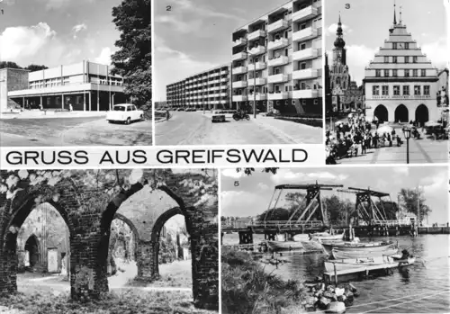 AK, Greifswald, fünf Abb., 1976