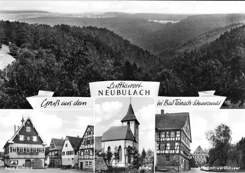 AK, Neubulach bei Bad Teinach Schwarzwald, vier Abb., um 1970