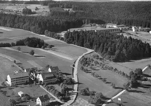 AK, Schömberg Schwarzwald bei Freudenstadt, Teilansicht, Luftbild, um 1970