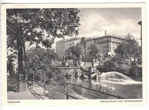 AK, Düsseldorf, Corneliusplatz und Tritonengruppe, 1956