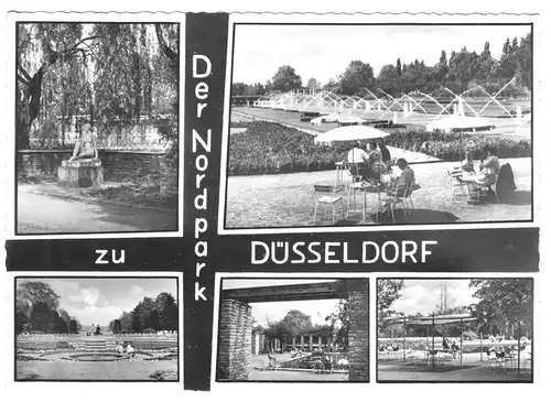 AK, Düsseldorf, Nordpark, fünf Abb., um 1962