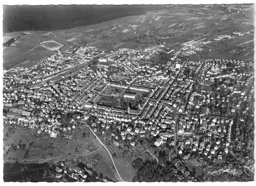 AK, Freudenstadt Schwarzwald, Luftbildtotale, um 1962