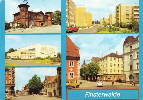 AK, Finsterwalde, fünf innerstädt. Abb., um 1989