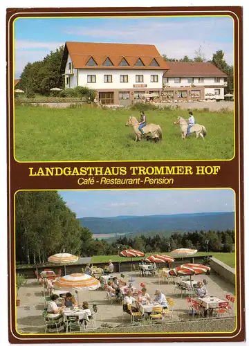 AK, Grasellenbach / Trom, Landgasthaus Trommer Hof, zwei Abb., um 1988