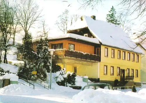 AK, Altenau Oberharz, Haus Brunswiek, Bergstr. 15, Winteransicht, 1983