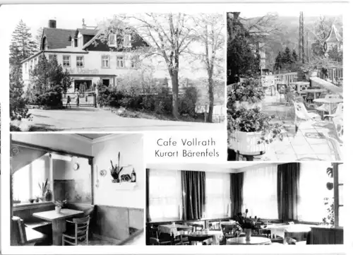 AK, Kurort Bärenfels Osterzgeb., Café Vollrath, vier Abb., 1985