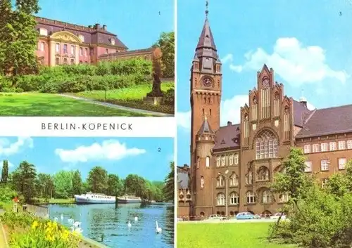AK, Berlin Köpenick, 3 Abb., u.a. Hotelschiff, 1977
