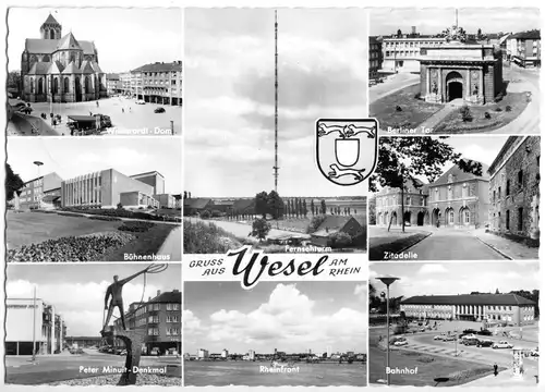 AK, Wesel am Rhein, acht Abb., 1971