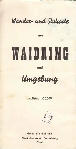 Wanderkarte - Skikarte, Waidring und Umgebung, um 1960