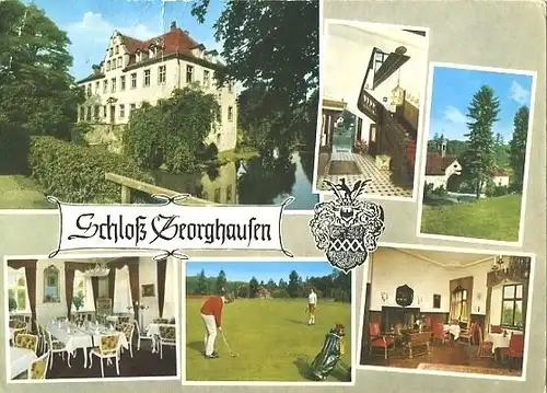 AK, Hommerich, Hotel "Schloß Georghausen", 6 Abb., 1969