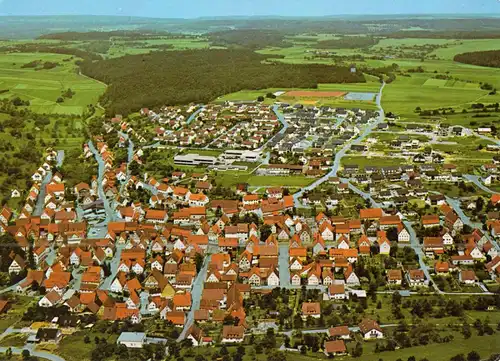 AK, Gechingen b. Calw, Schwarzwald, Luftbildansicht, 1975