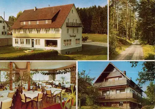 AK, Lützenhardt Kr. Freudenstadt, Hotel Waldeck, vier Abb., um 1970