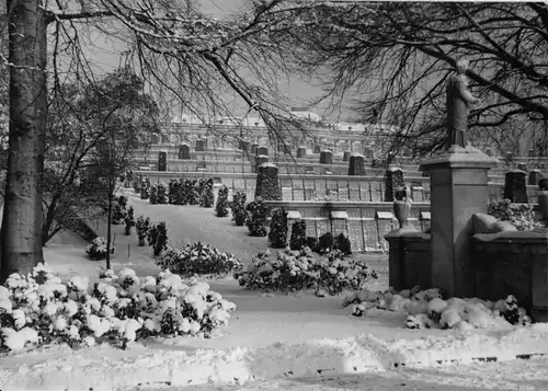 AK, Potsdam, Schloß Sanssouci, Winteransicht, 1964