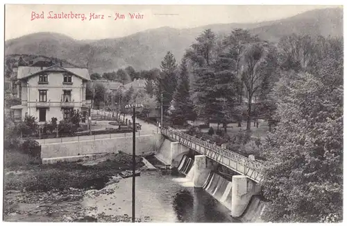 AK, Bad Lauterberg, Straßenpartie am Wehr, um 1906