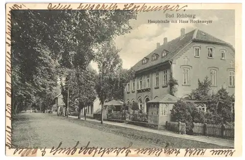 AK, Bad Rehburg, Hauptstr. m. Haus Hockmeyer, 1924