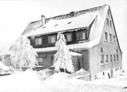 AK, Schmiedefeld am Rennsteig, Hotel "Schöne Aussicht", Winteransicht, 1967