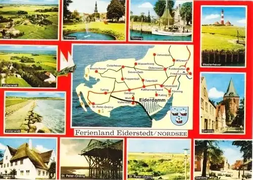 AK, Eiderstedt, 11 Abb + Landkarte, 1981