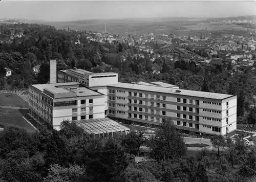AK, Pforzheim, Siloah-Krankenhaus mit Blick auf die Stadt, um 1975