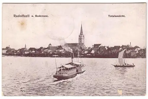 AK, Radolfzell am Bodensee, Totale Seeansicht, 1917