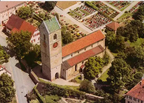 AK, Neckartailfingen, Martinskirche, Luftbildansicht, um 1990