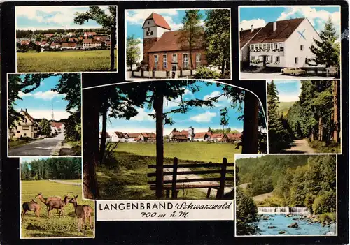 AK, Langenbrand Schwarzwald, acht Abb., 1970