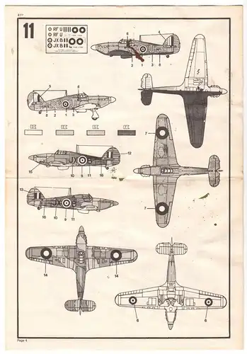 Montageanleitung, Modellflugzeug Hawker Hurricane MK.I, Firma Revell, 1992
