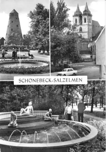 AK, Schönebeck - Salzelmen, drei Abb., 1975