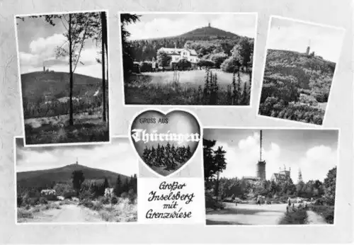 AK, Großer Inselsberg mit Grenzwiese, fünf Abb., 1963