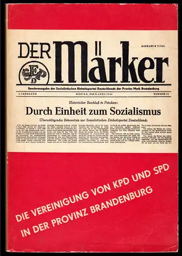 Die Vereinigung von KPD und SPD in der Provinz Brandenburg, 1976