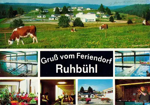 AK, Lenzkirch Schwarzwald, Feriendorf Ruhbühl, sieben Abb., 1970