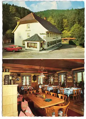 AK, Oberprechtal Schwarzwald, Gasthof - Pension Linde, zwei Abb., 1969
