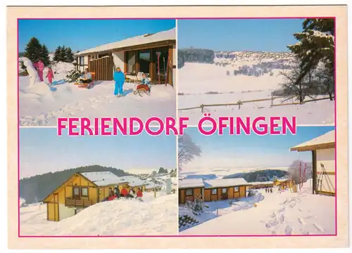 AK, Öfingen, Feriendorf, vier Winteransichten, um 1990