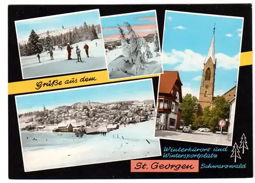 AK, St. Georgen Schwarzwald, vier Abb., gestaltet, um 1970