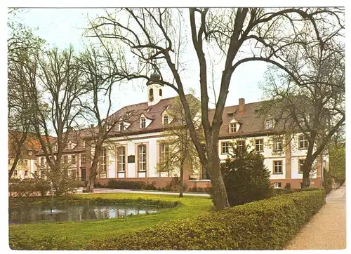 AK, Königsfeld im Schwarzwald, Zinzendorfplatz, Kirche der Brüdergemeinde, 1982
