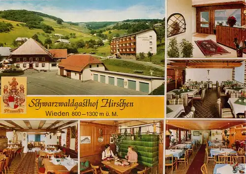 AK, Wieden Schwarzwald, Hotel - Schwarzwaldgasthof "Zum Hirschen", 1977