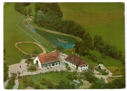 AK, Eigeltingen, Hotel - Pension Lochmühle, Luftbildansicht, um 1970