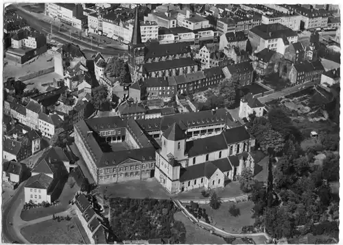 AK, Mönchengladbach, Oberstadt, Luftbildansicht, um 1960