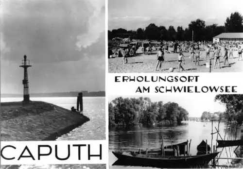 AK, Caputh bei Potsdam, Erholungsort, drei Abb., 1961