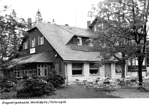 AK, Waldidylle Osterzgeb., Erzgebirgsbaude, 1976