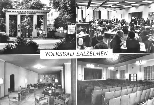 AK, Schönebeck Salzelmen, Volksbad Salzelmen, vier Abb., 1970
