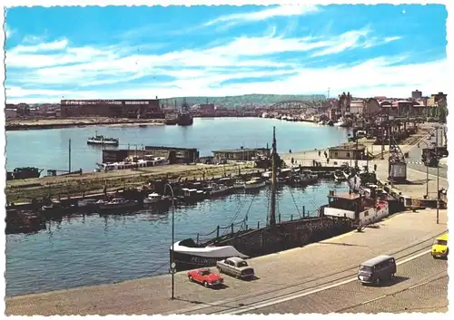 AK, Kiel, Partie im Hafen, 1964