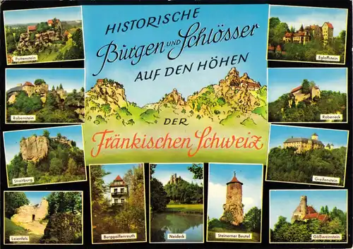 AK, Historische Burgen und Schlösser in der Fränkischen Schweiz, elf Abb., 1980