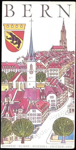 tour. Prospekt, Bern, Schweiz mit Panorama-Innenstadtplan, 1965