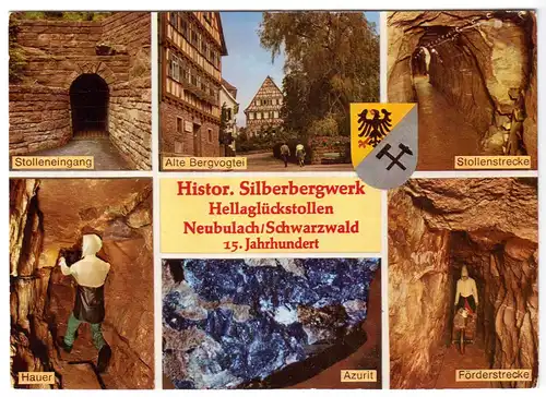 AK, Neubulach Schwarzwald, Histor. Silberbergwerk Hellaglückstollen, um 1978