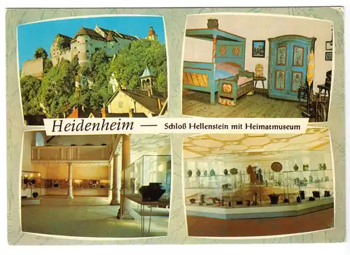 AK, Heidenheim a.d. Benz, Schloß Hellenstein mit Heimatmuseum, vier Abb., 1975