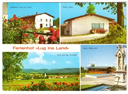 AK, Luttolsberg Allgäu über Leutkirch, Ferienhof "Lug ins Land", vier Abb., 1980