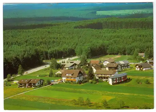 AK, Herzogsweiler Schwarzwald, Café-Pension Sonnenschein, Luftbildansicht, 1987