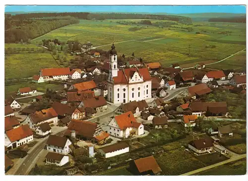 AK, Bad Schussenried, Wallfahrtskirche Steinhausen, Luftbildansicht, 1978