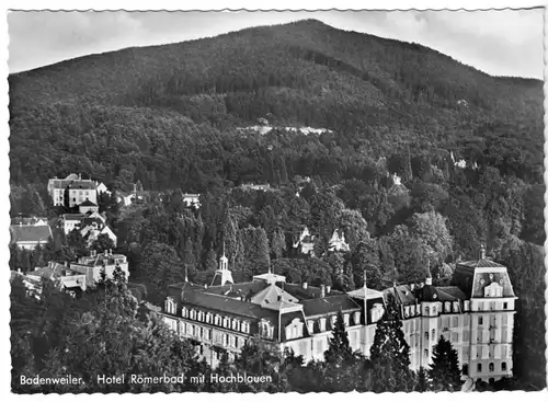 AK, Badenweiler, Hotel Römerbad mit Hochblauen, 1953